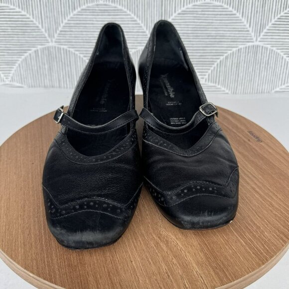 XSensible Black Leather Mary Jane Style Shoes Low Heels Buckle Strap Size 39 - Picture 9 of 9
